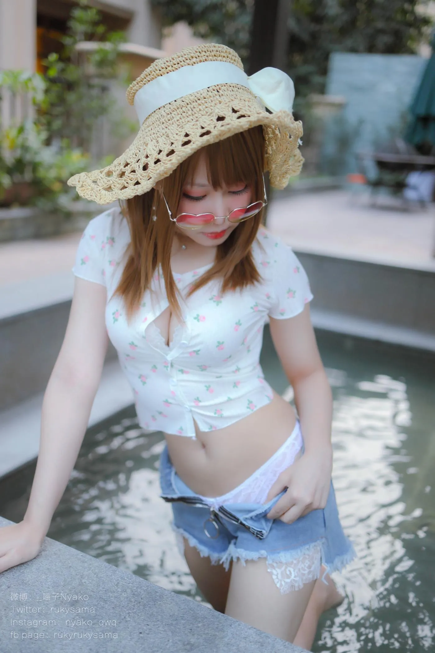 Nyako喵子 – NO.27 温泉蕾丝睡衣-温泉 [80P]插图3